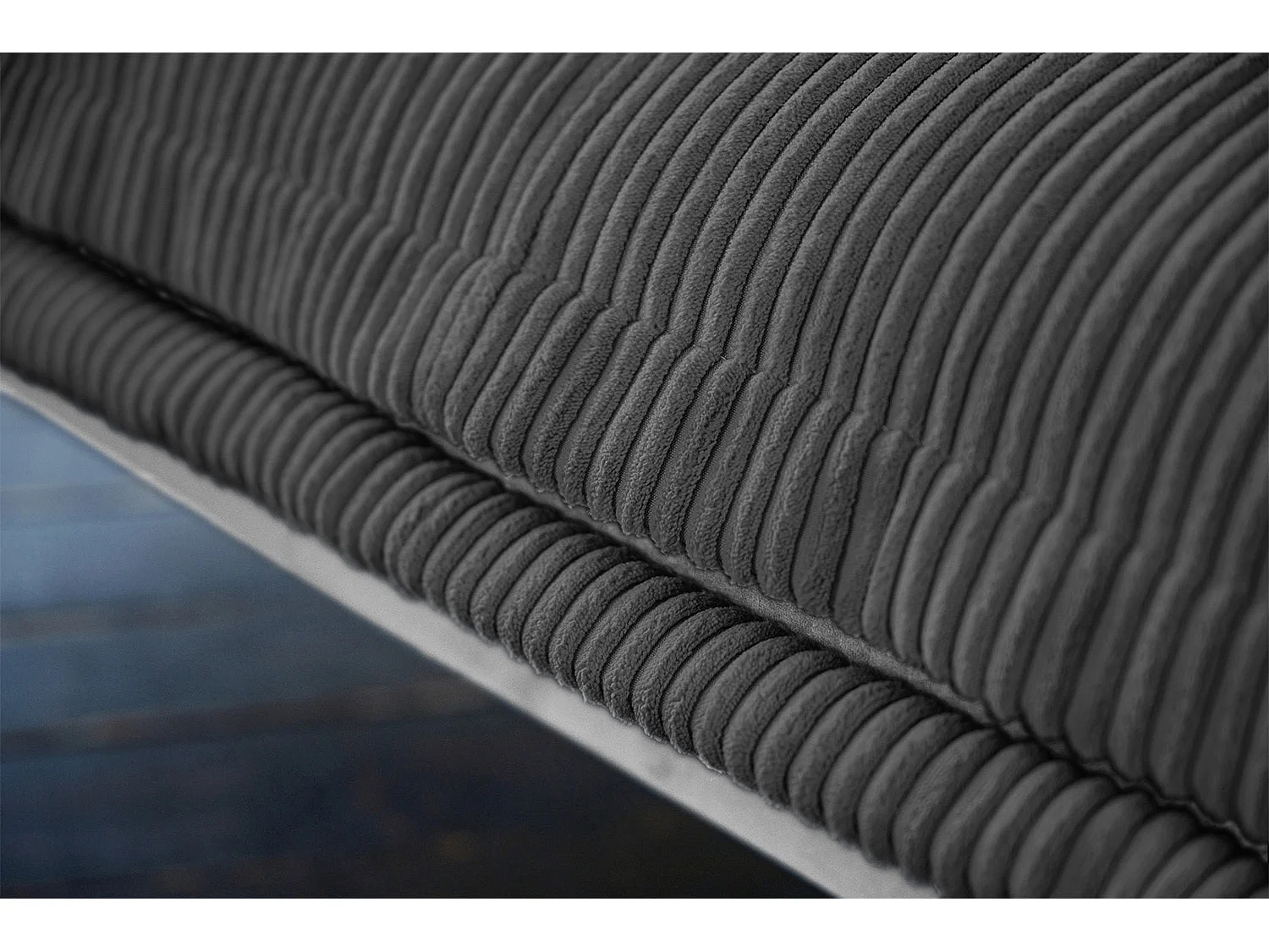 Ecksofa - Grau Velvet - QUENYA