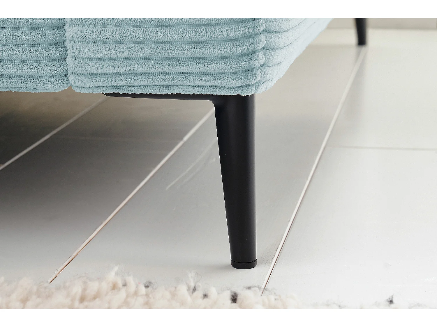 Ecksofa - Hellblau Cord - CARA