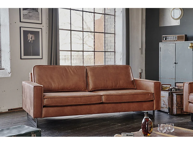 Sofa - Braun Kunstleder - VILNIUS