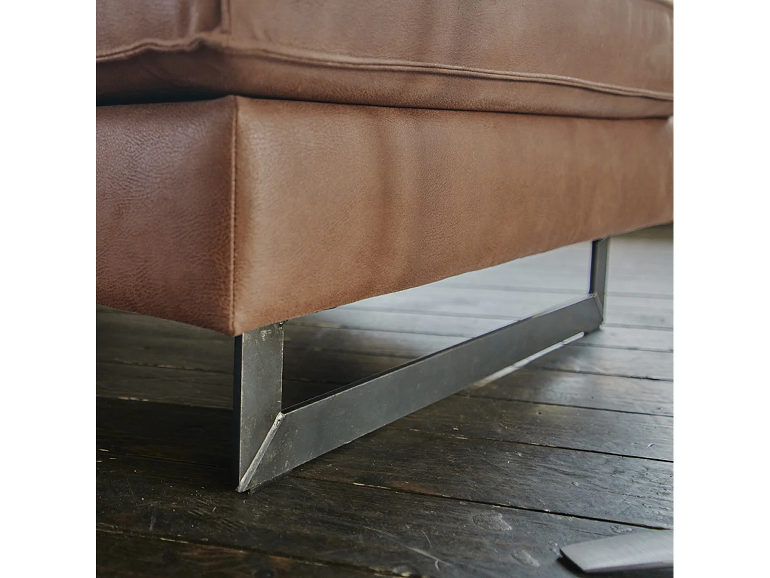 Sofa - Braun Kunstleder - VILNIUS