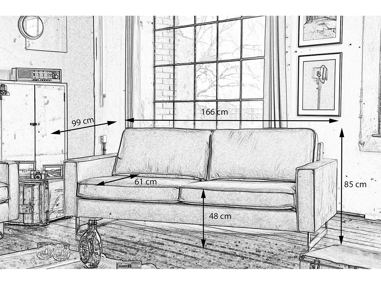 Sofa - Braun Lederfaserstoff - VILNIUS