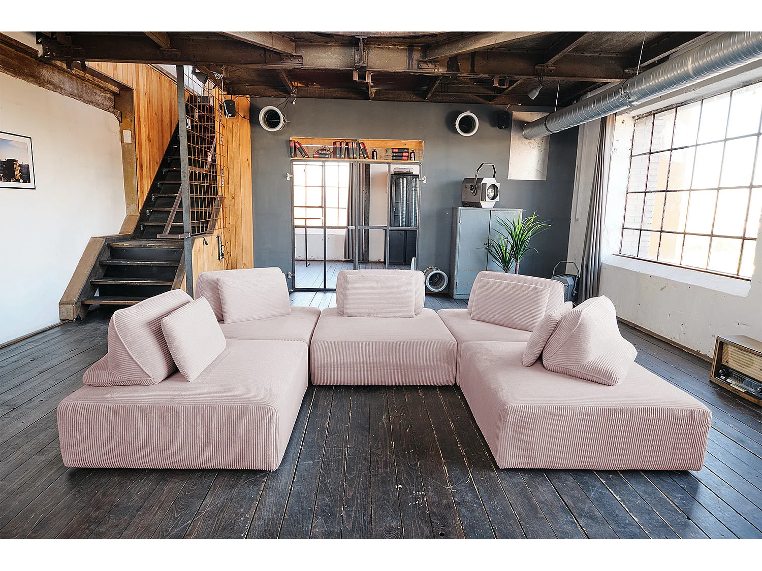 Modulares Sofa - Pink Cord - WIOLO SOFT
