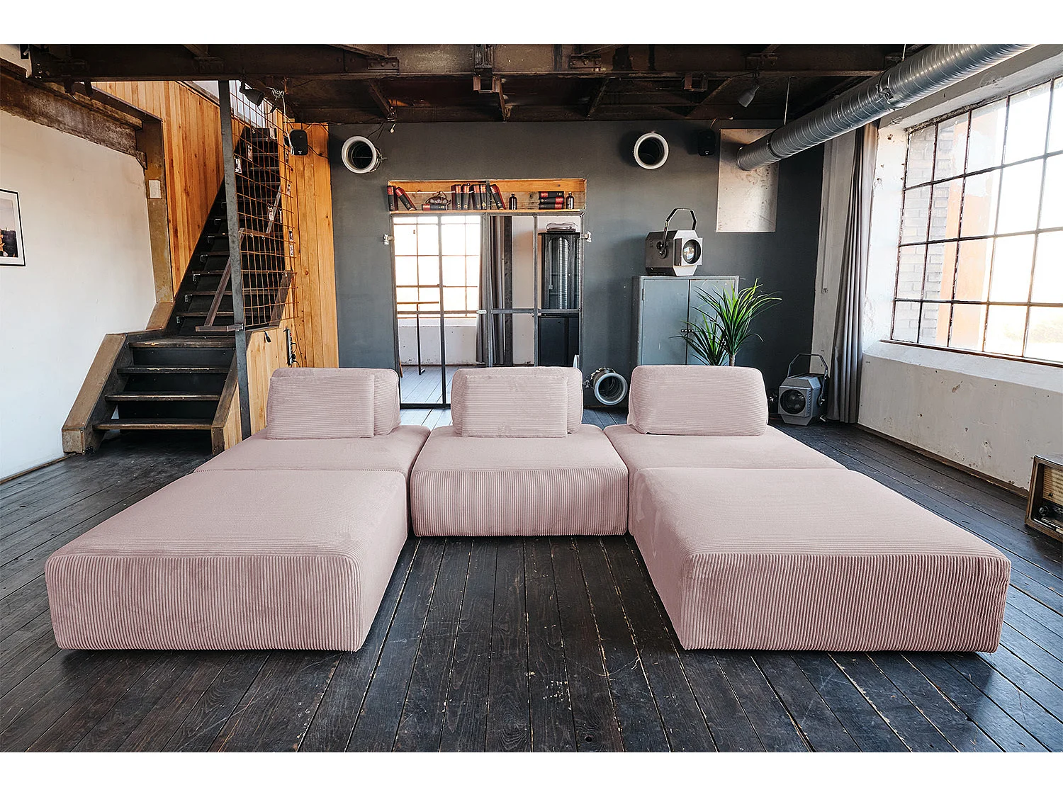 Modulares Sofa - Pink Cord - WIOLO SOFT