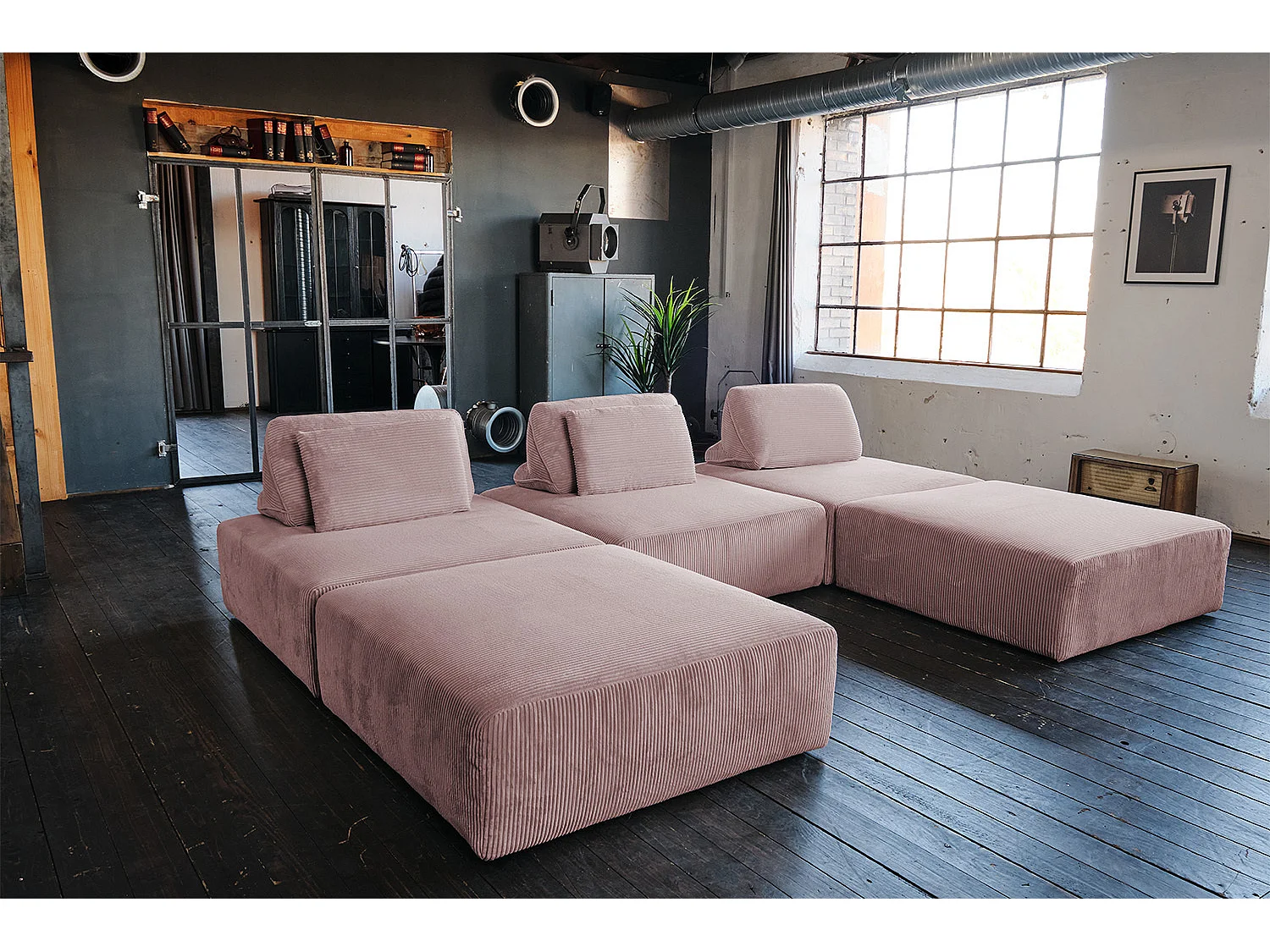 Modulares Sofa - Pink Cord - WIOLO SOFT