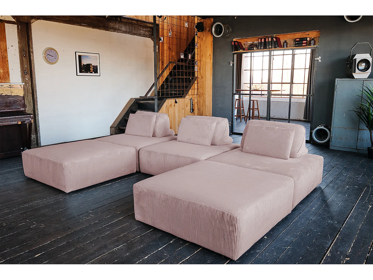 Modulares Sofa - Pink Cord - WIOLO SOFT