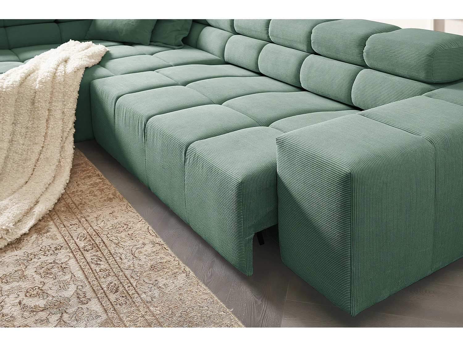 Ecksofa - Grün Cord - NEVADA