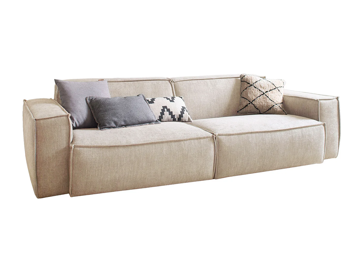 Sofa - Beige Webstoff - SAMU