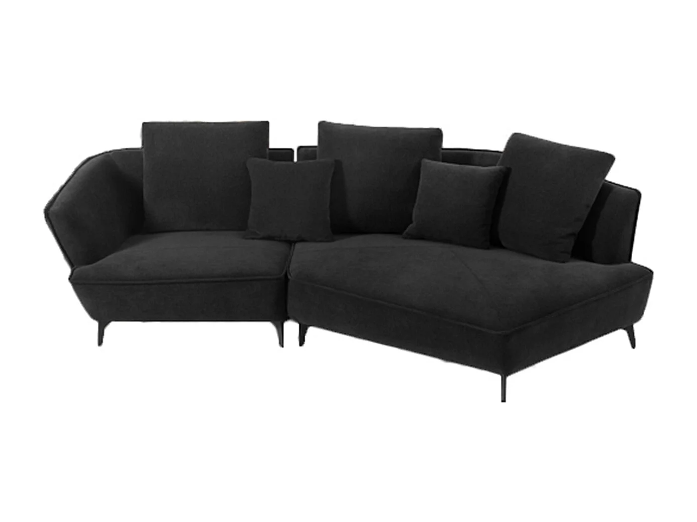 Hoekbank - Zwart Geweven stof - GARBO