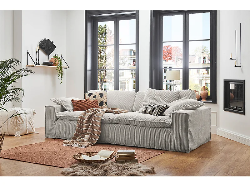 Sofa - Hellgrau Cord - NETTA