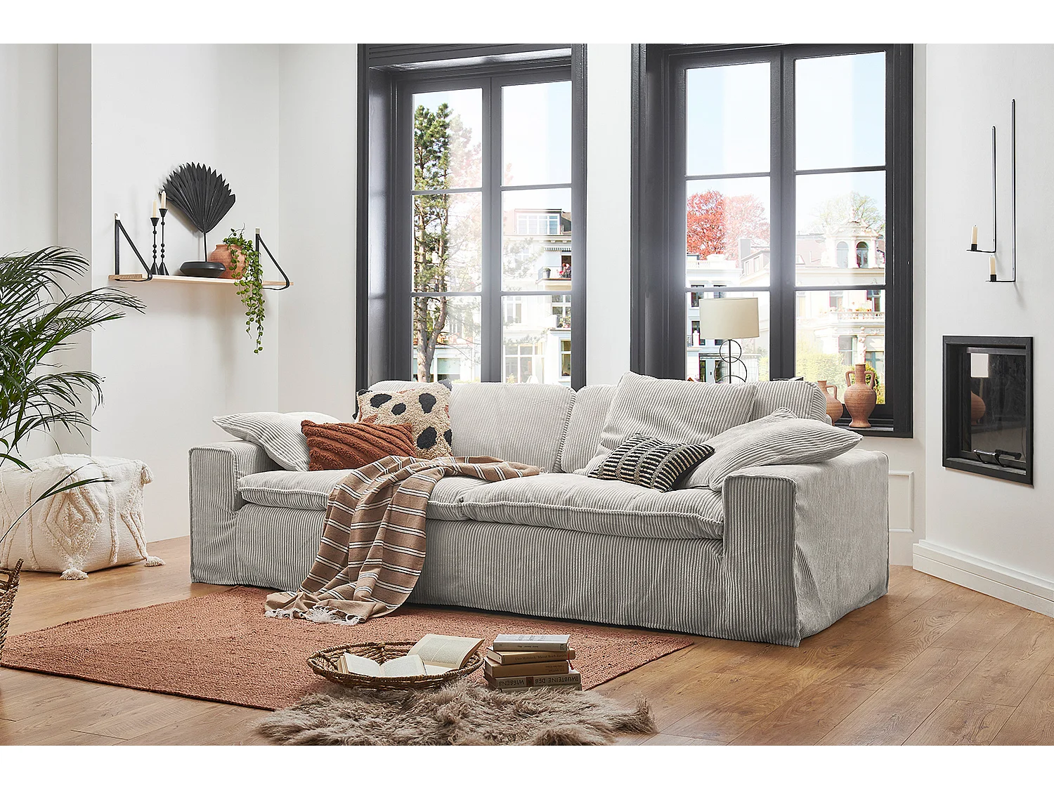 Sofa - Hellgrau Cord - NETTA