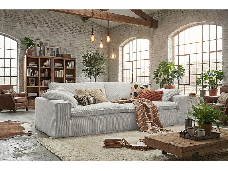 Sofa - Hellgrau Cord - NETTA