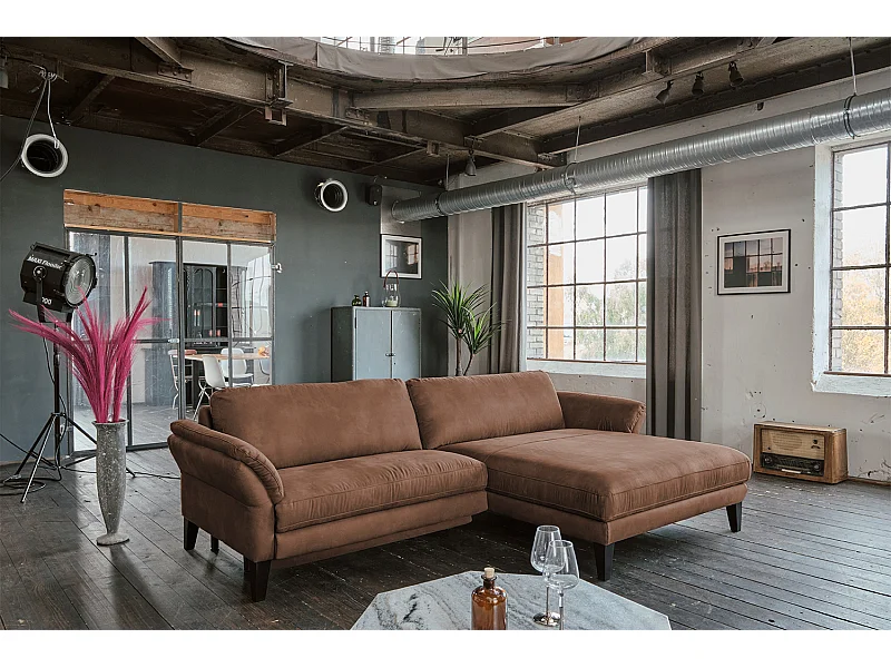 Sofá - marrón tela tejida - MALTA