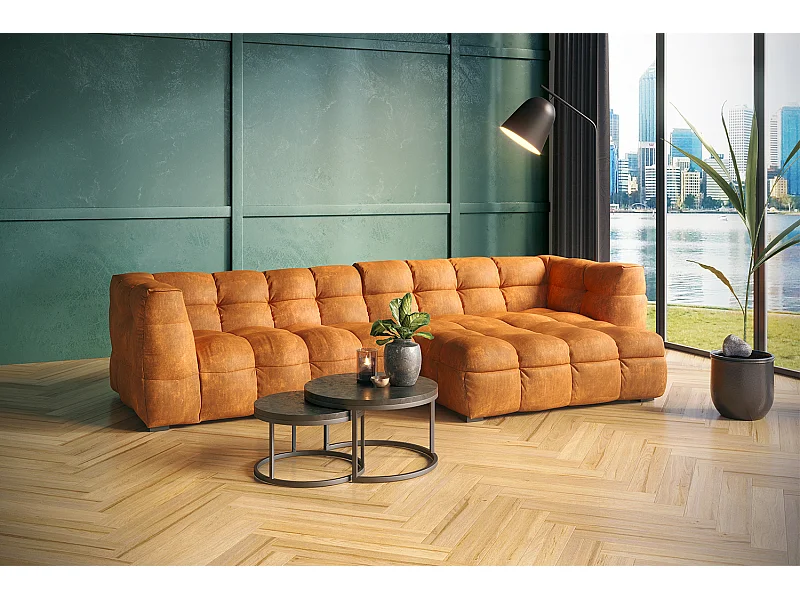 Ecksofa - Gold Velvet - ROSARIO