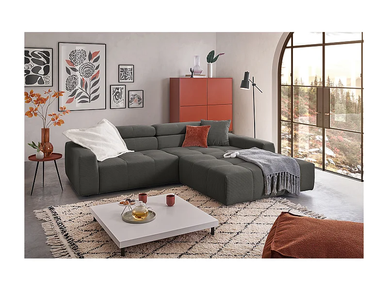 Ecksofa - Anthrazit Cord - RENO