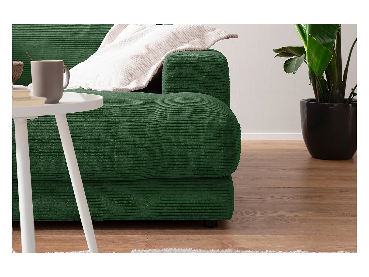 Canapé - vert émeraude Velours côtelé - MADELINE