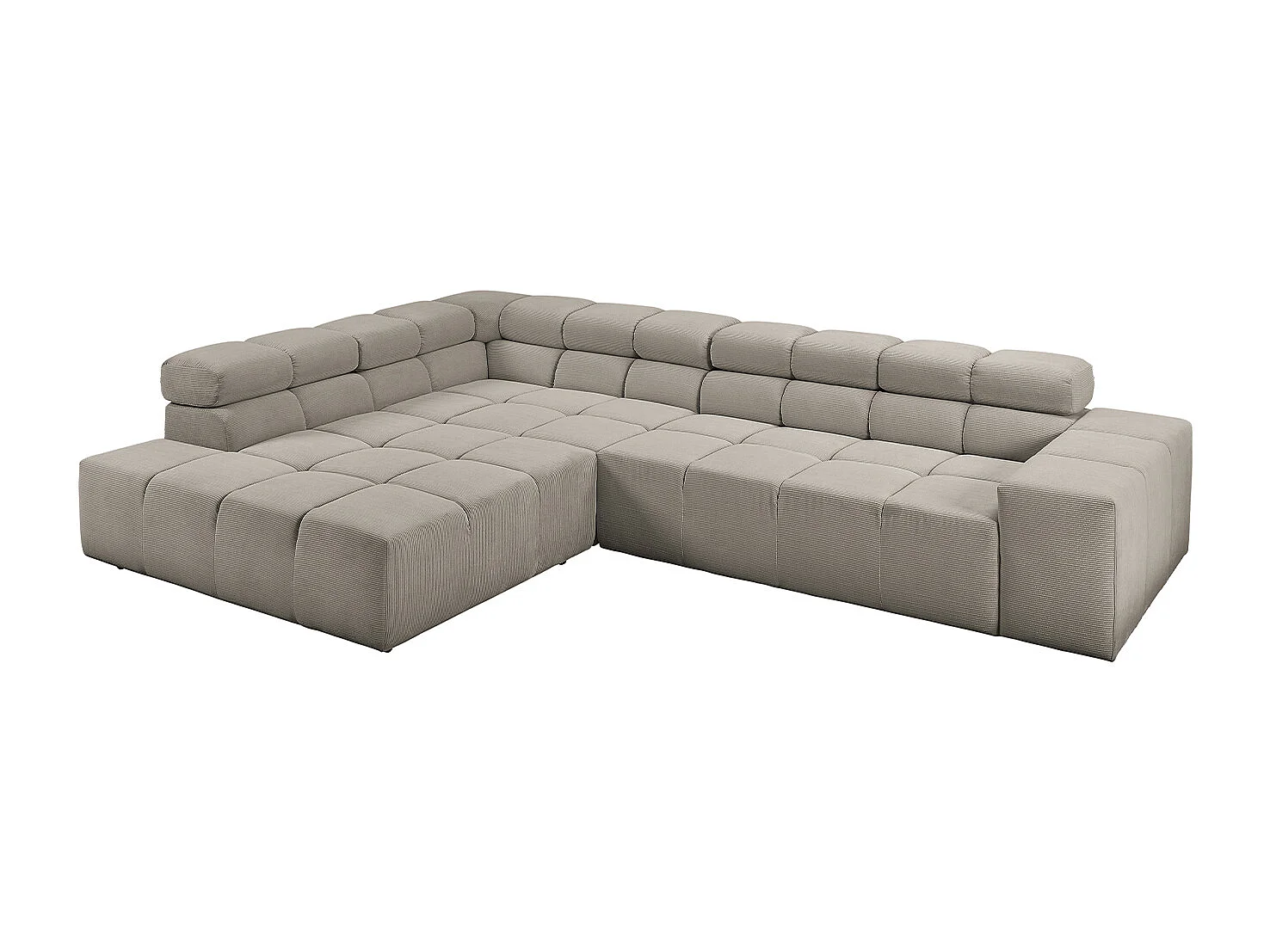 Ecksofa - Grau Cord - NEVADA