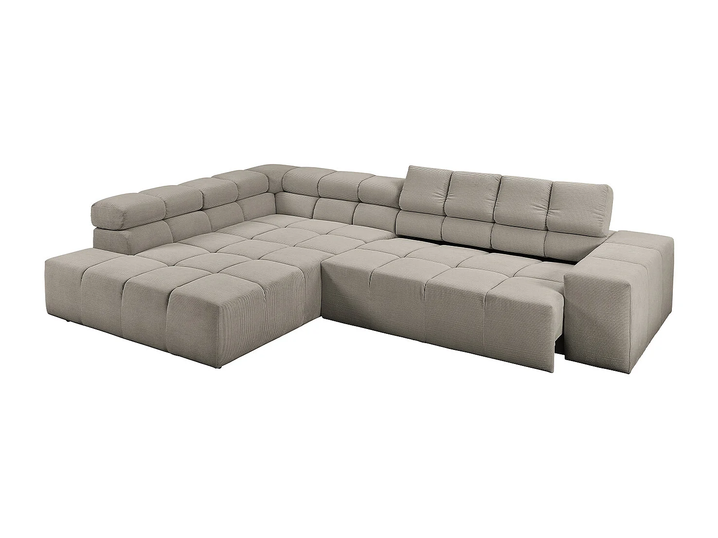 Ecksofa - Grau Cord - NEVADA
