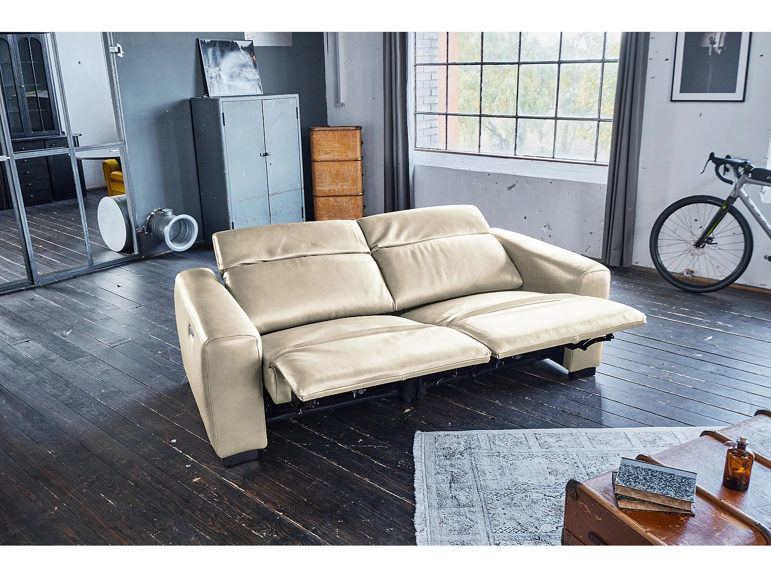 Bank - Crème wit Leer - FINN