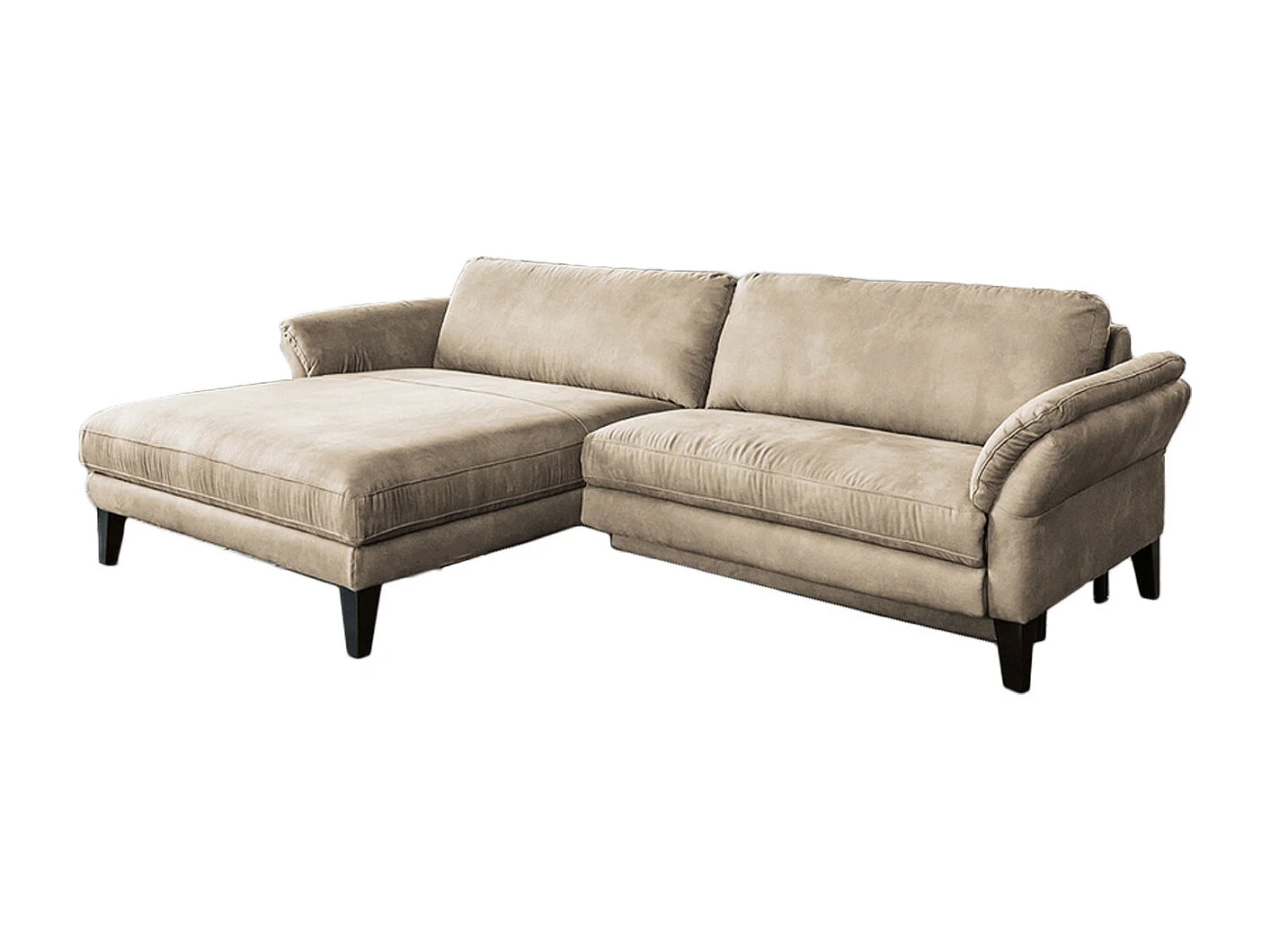 Ecksofa - Beige Webstoff - MALTA