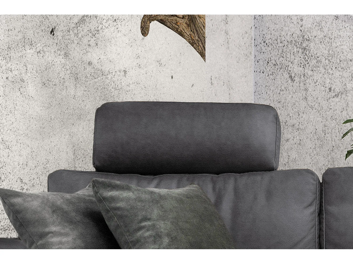 Ecksofa - Grau Webstoff - LOLA