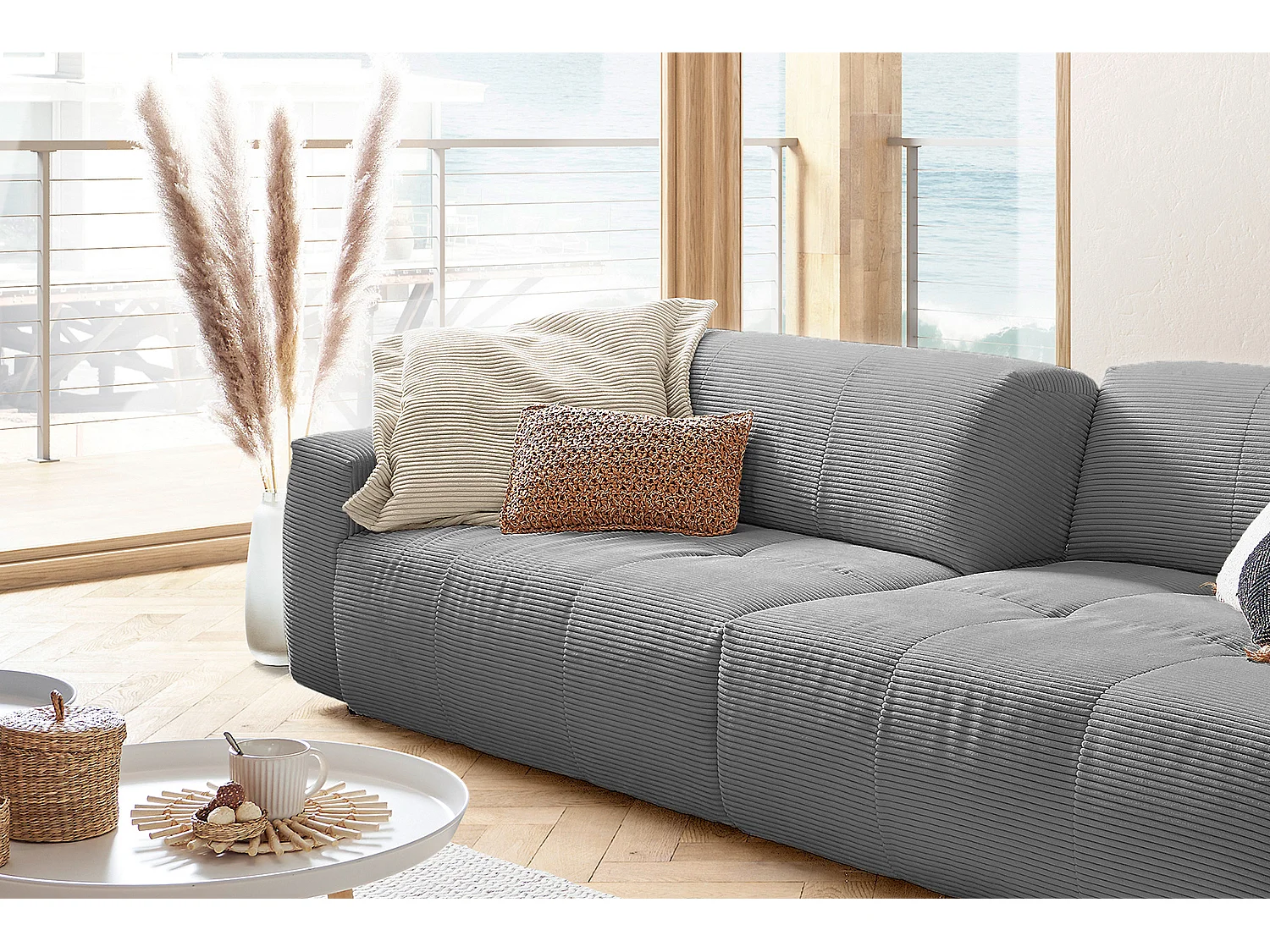 Canapé - Gris Velours côtelé - PALACE