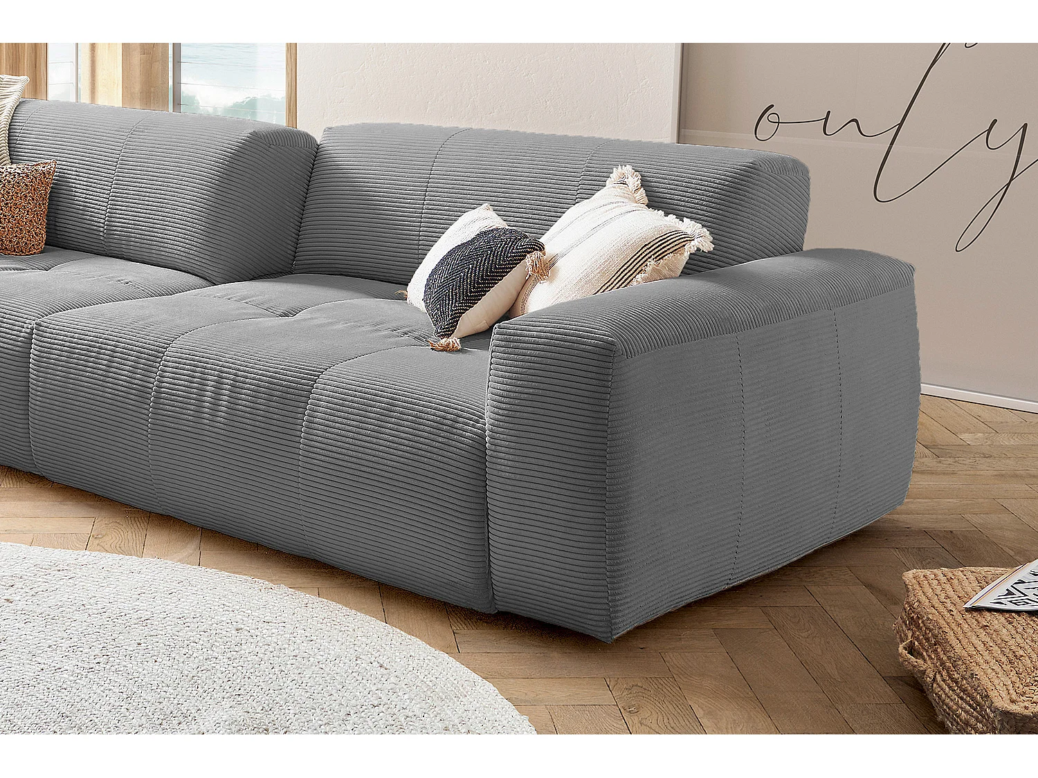 Canapé - Gris Velours côtelé - PALACE