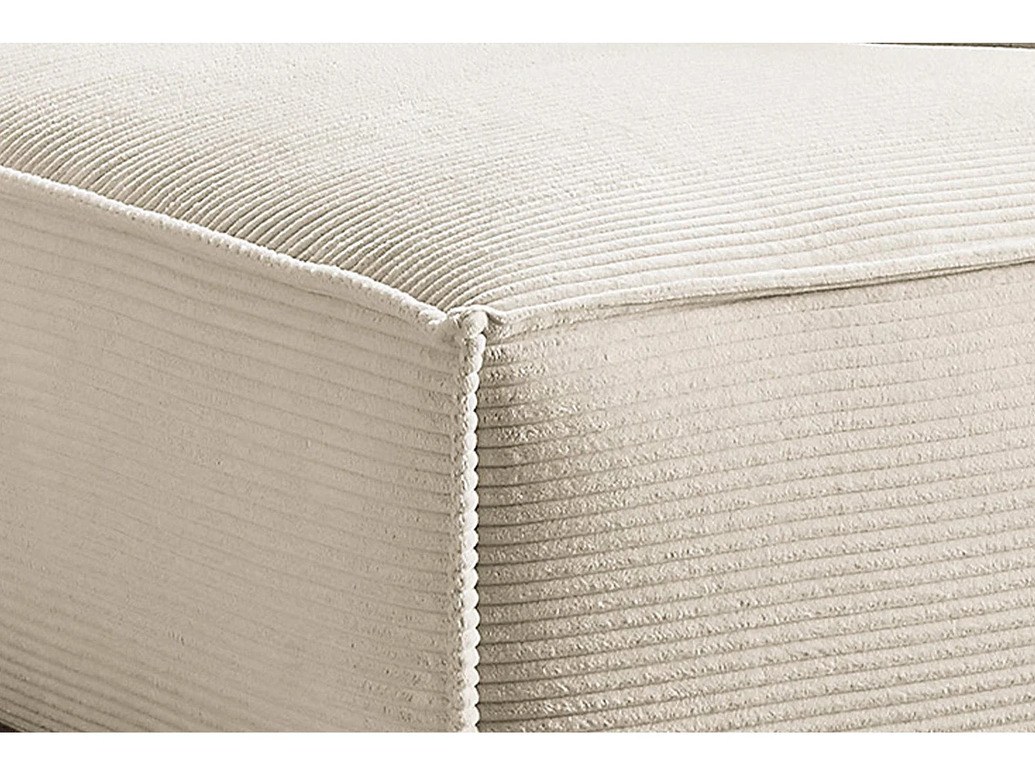 Ecksofa - Cremeweiß Cord - SAMU