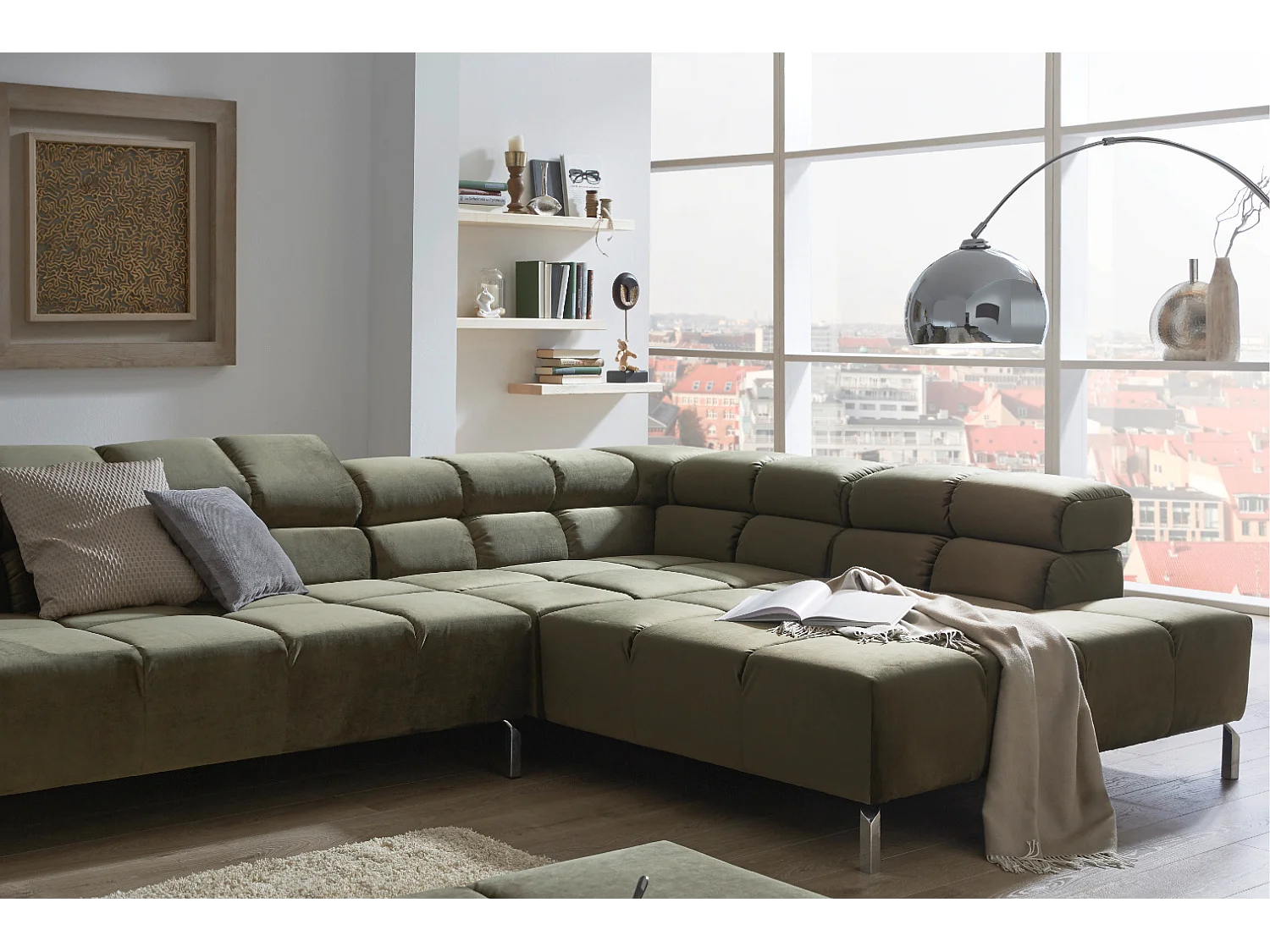 Divano - verde scuro velluto - NELSON