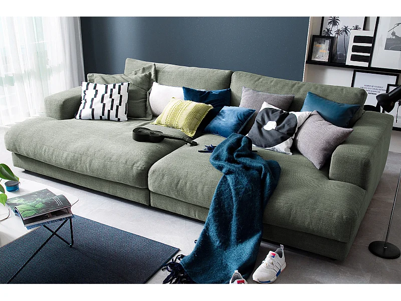 Canapé - Vert tissu tissé - MADELINE