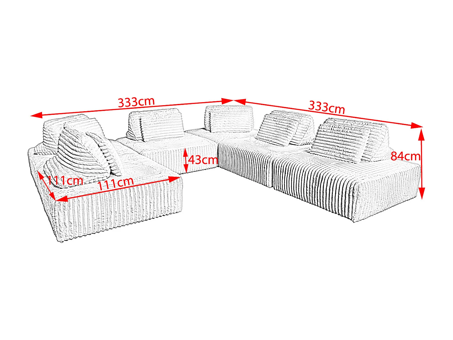 Modulaire - Crème wit Koord - WIOLO SOFT