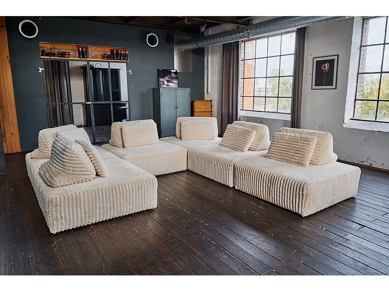 Modulsofa - Cremeweiß Cord - WIOLO SOFT