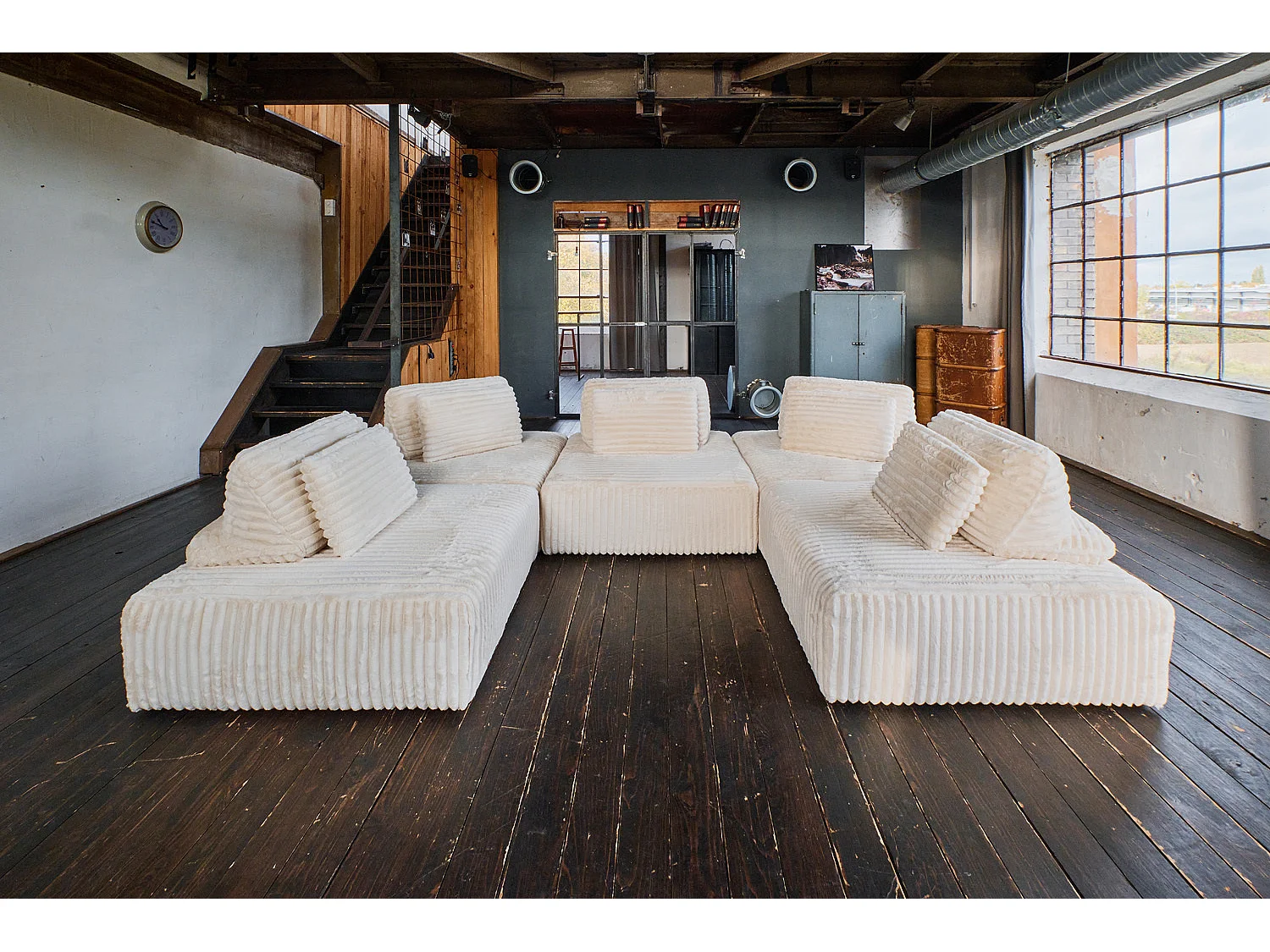 Modulsofa - Cremeweiß Cord - WIOLO SOFT