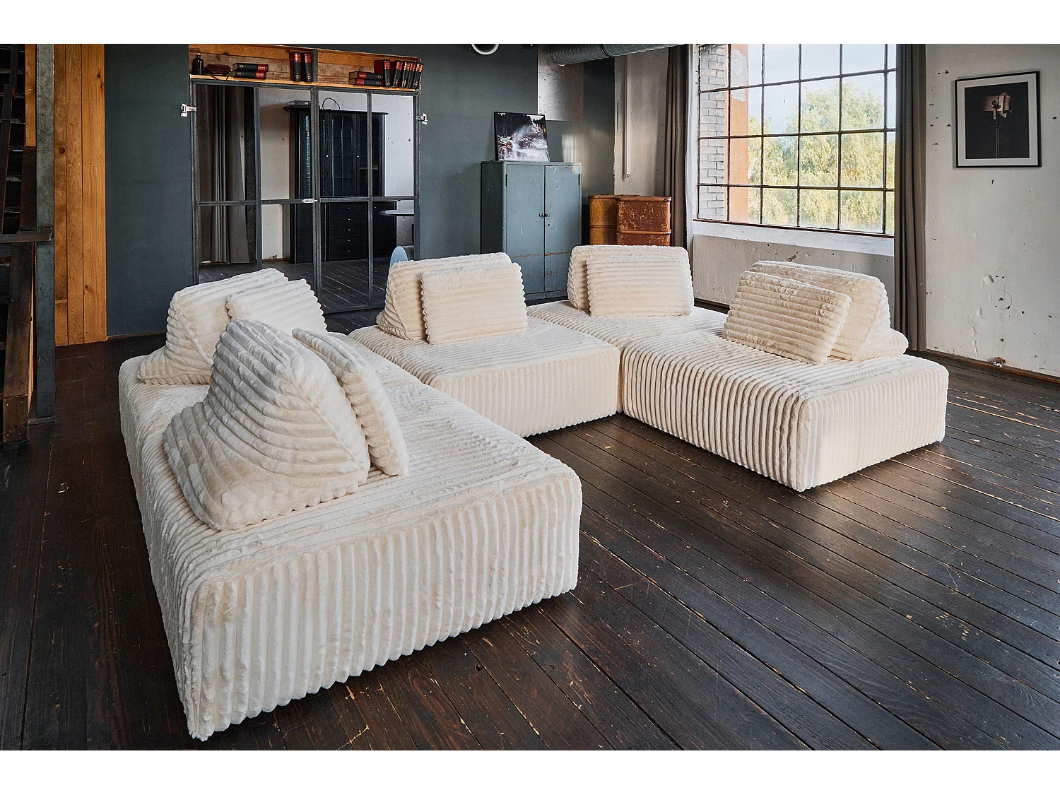 Modulsofa - Cremeweiß Cord - WIOLO SOFT