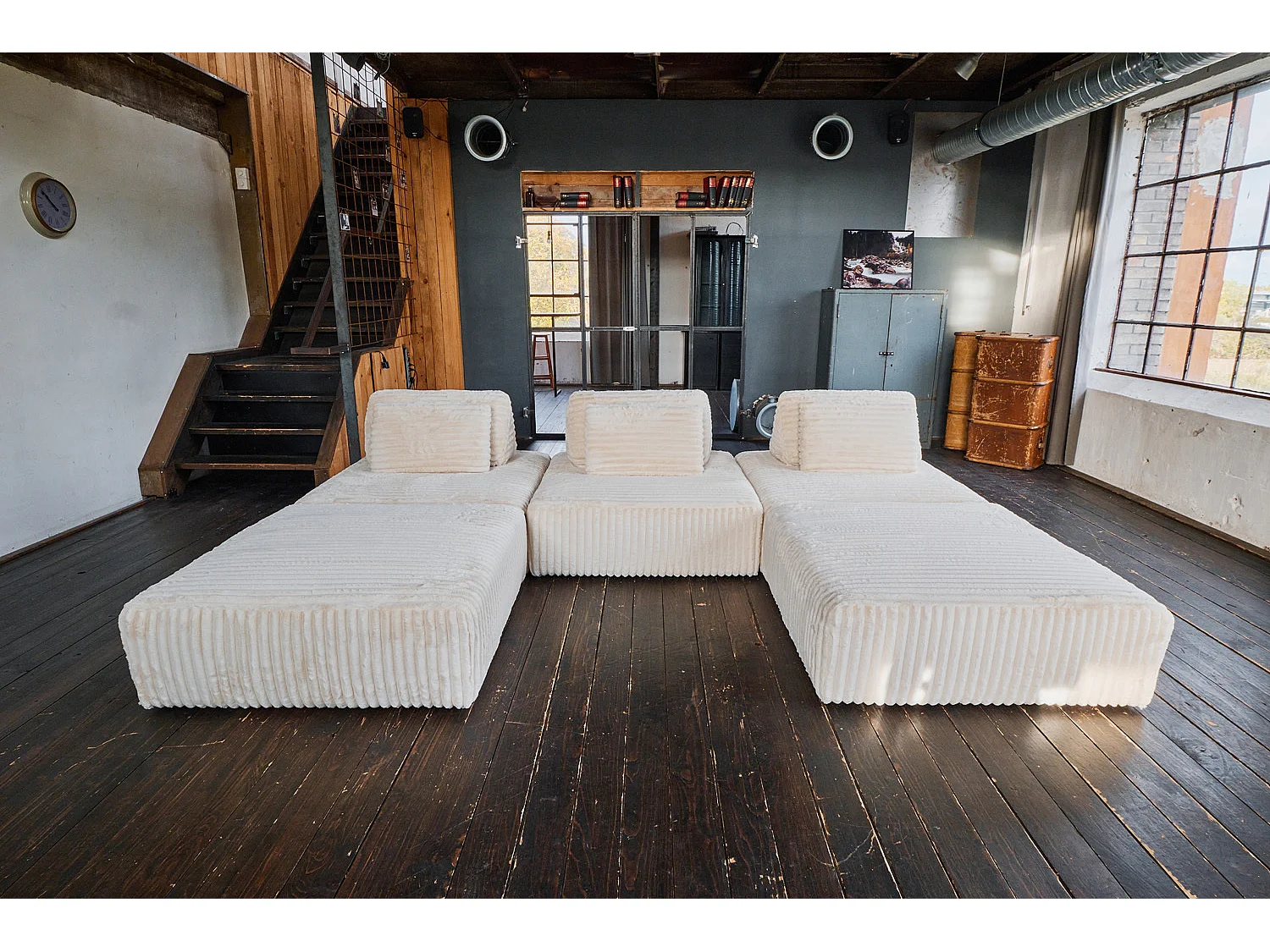 Modulsofa - Cremeweiß Cord - WIOLO SOFT