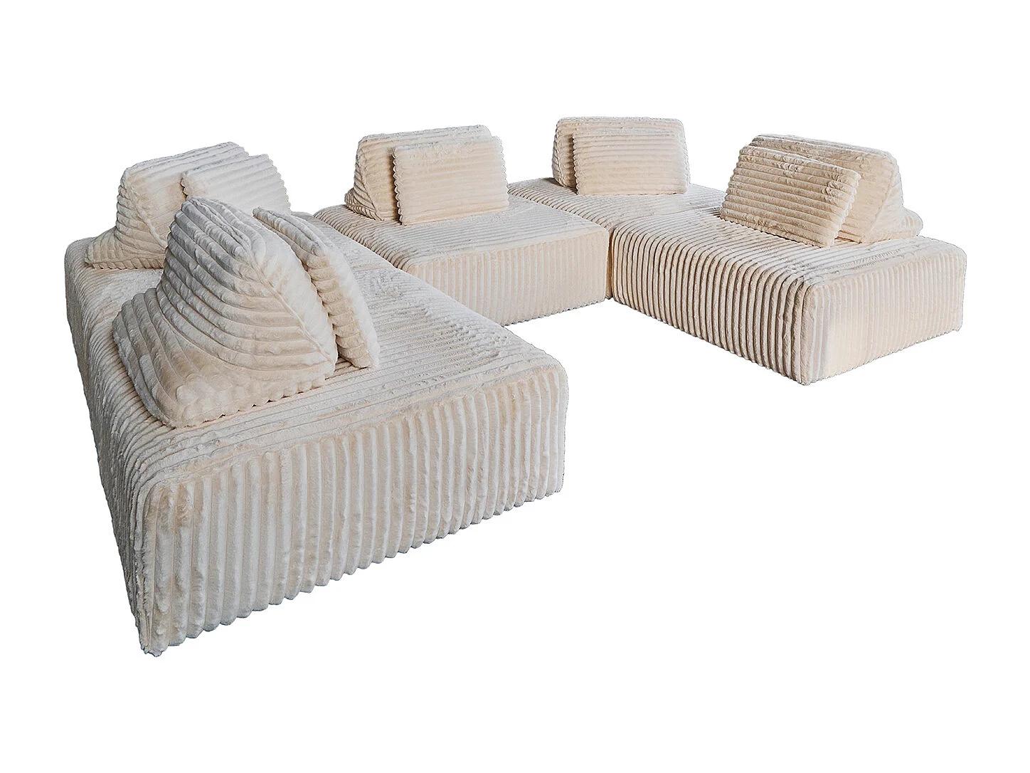 Divano modulare - bianco crema Velluto a coste - WIOLO SOFT