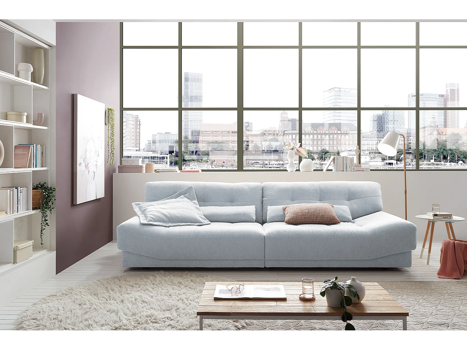 Sofa - Hellblau Webstoff - MOZZA