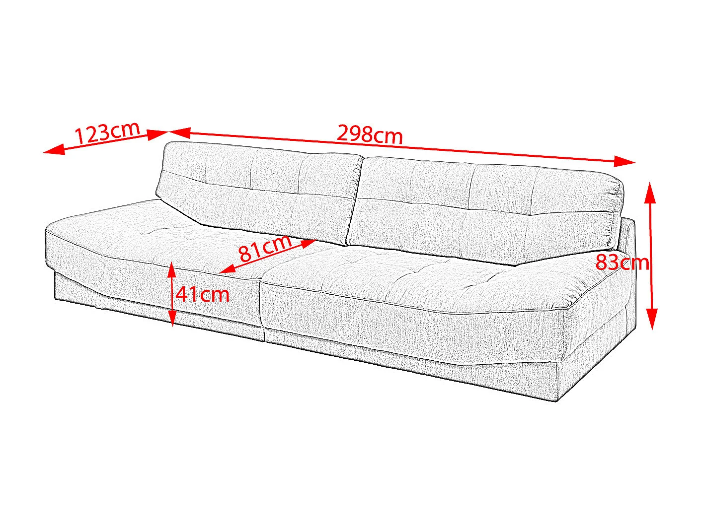 Sofa - Hellblau Webstoff - MOZZA