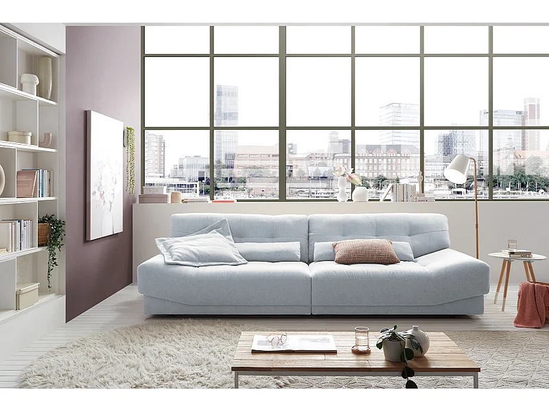 Divano - azzurro chiaro tessuto intrecciato - MOZZA