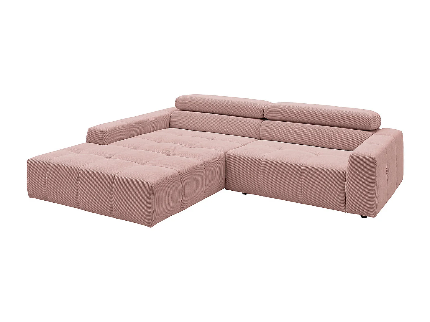 Divano angolare - Rosa Velluto a coste - RENO