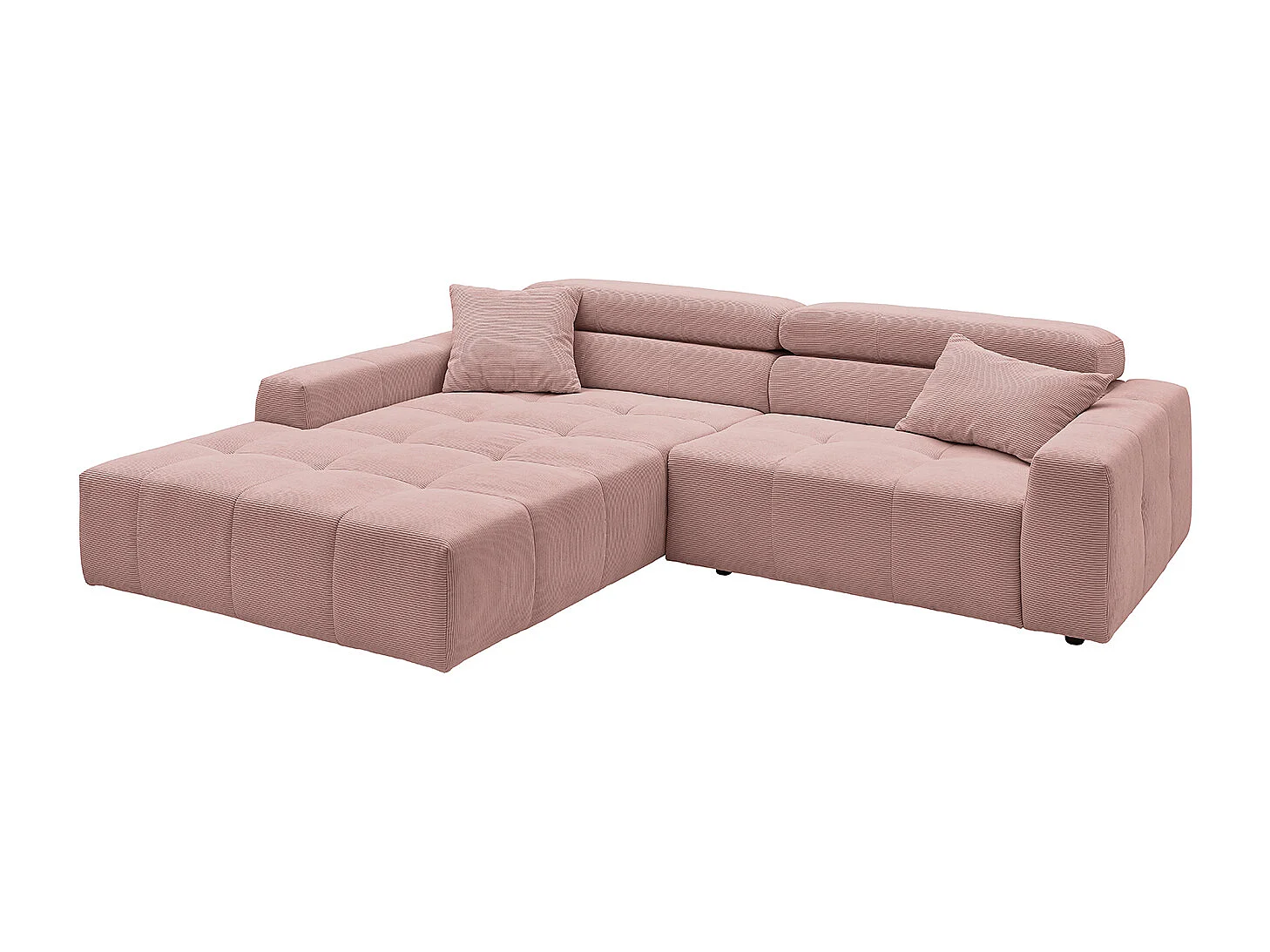 Divano angolare - Rosa Velluto a coste - RENO