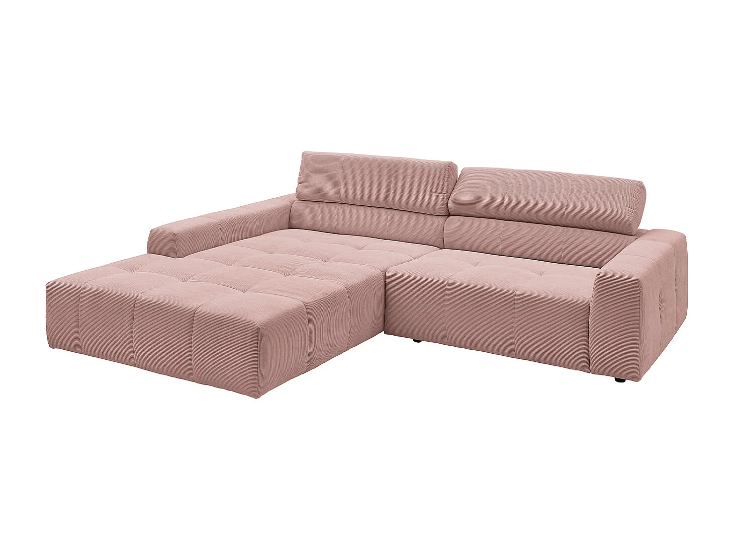 Divano angolare - Rosa Velluto a coste - RENO