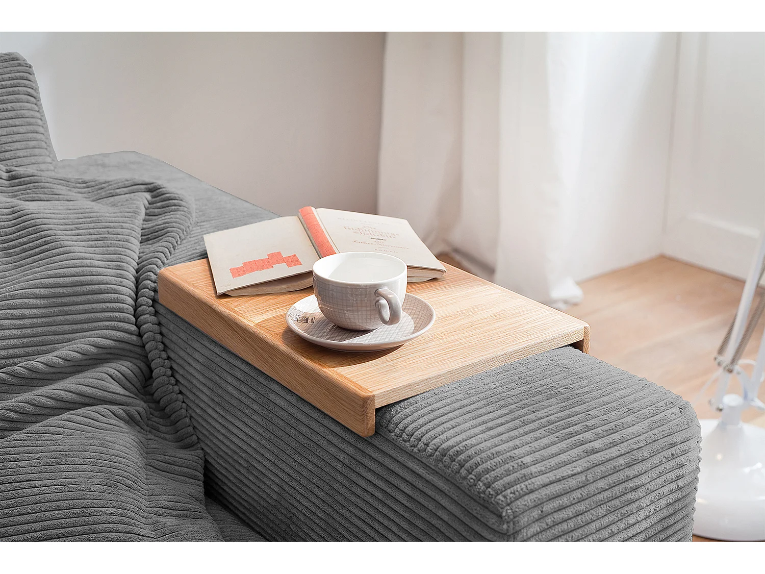 Canapé - Gris Velours côtelé - MADELINE