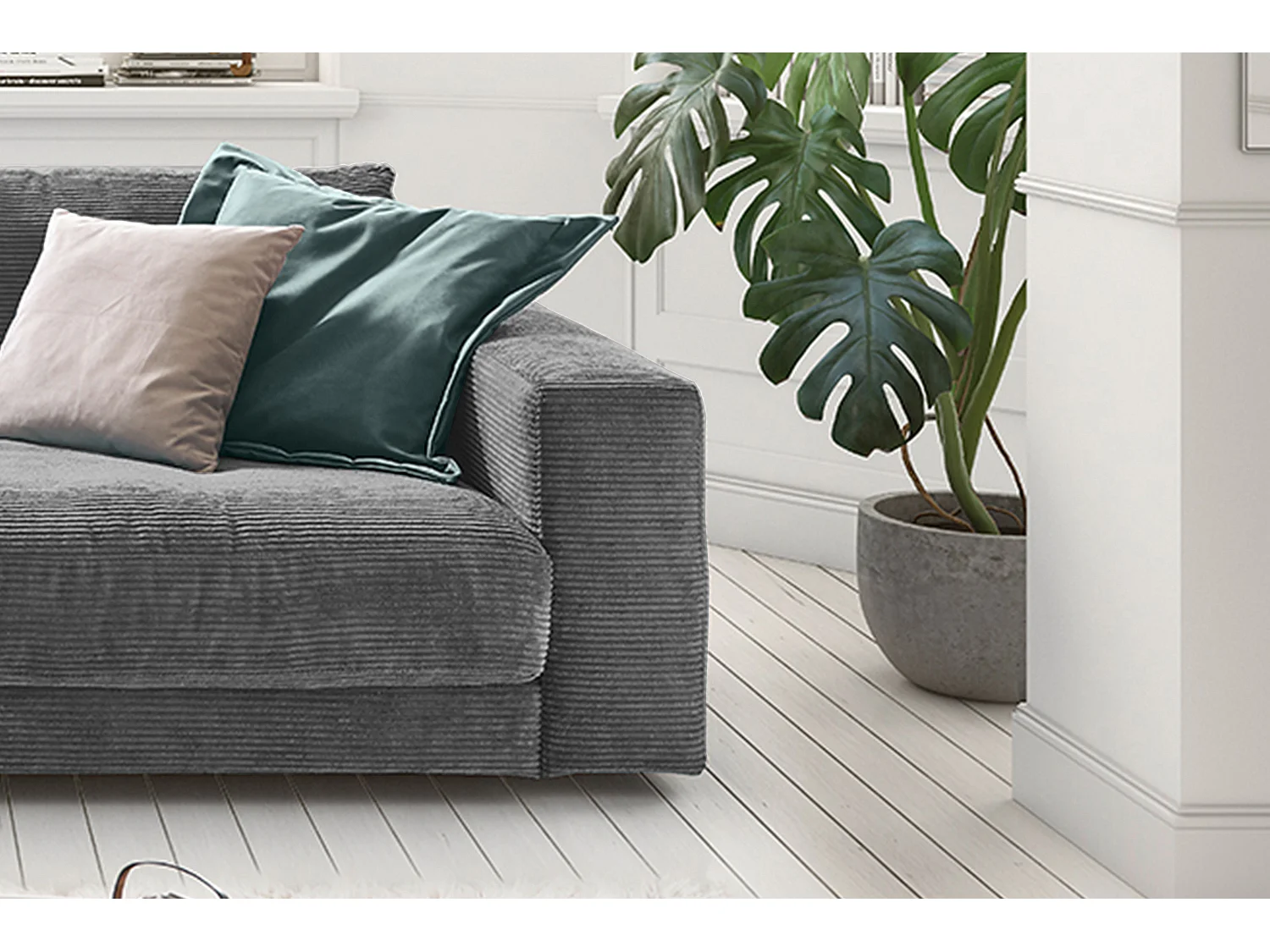 Sofa - Grau Cord - MADELINE