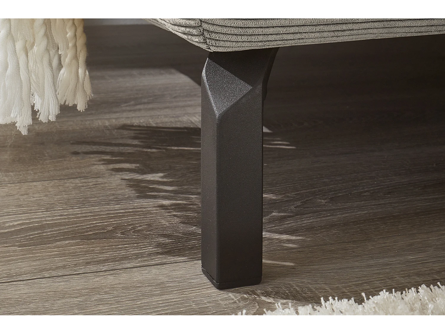 Ecksofa - Grau Cord - DELIA