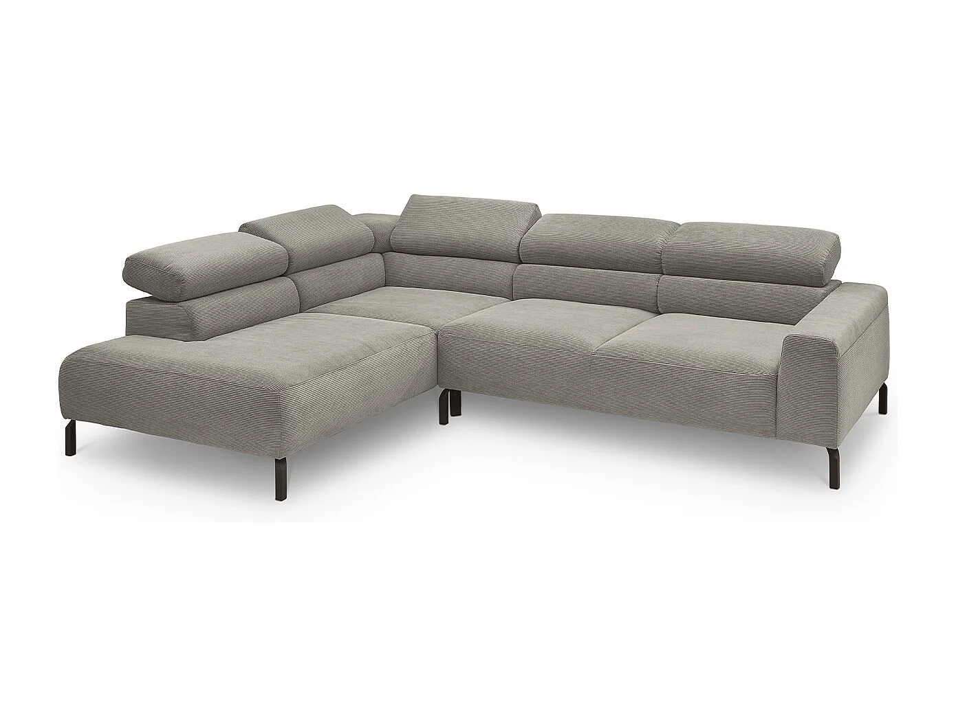 Ecksofa - Grau Cord - DELIA
