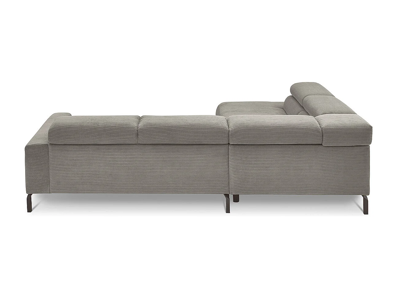 Ecksofa - Grau Cord - DELIA