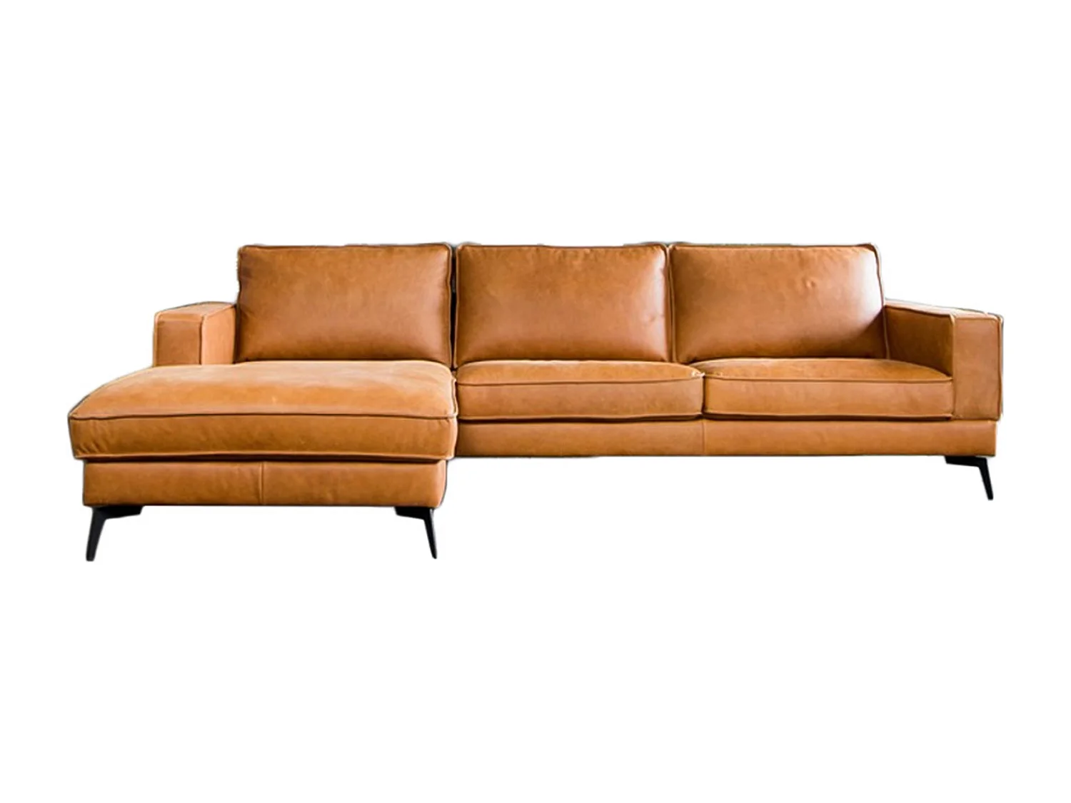 Ecksofa - Braun Leder - BLOOM