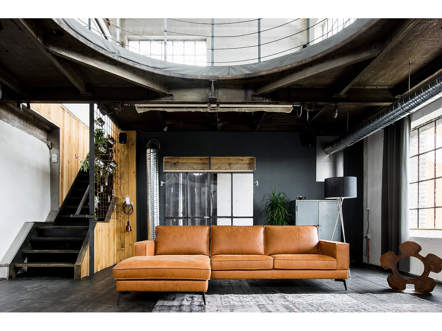 Ecksofa - Braun Leder - BLOOM