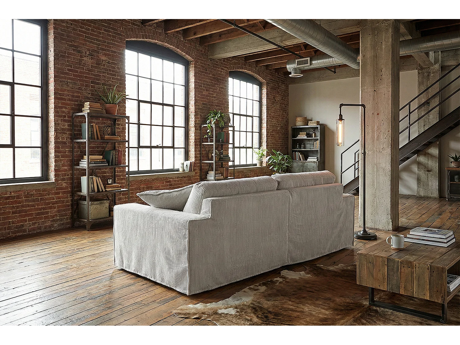 Sofa - Hellgrau Cord - NETTA