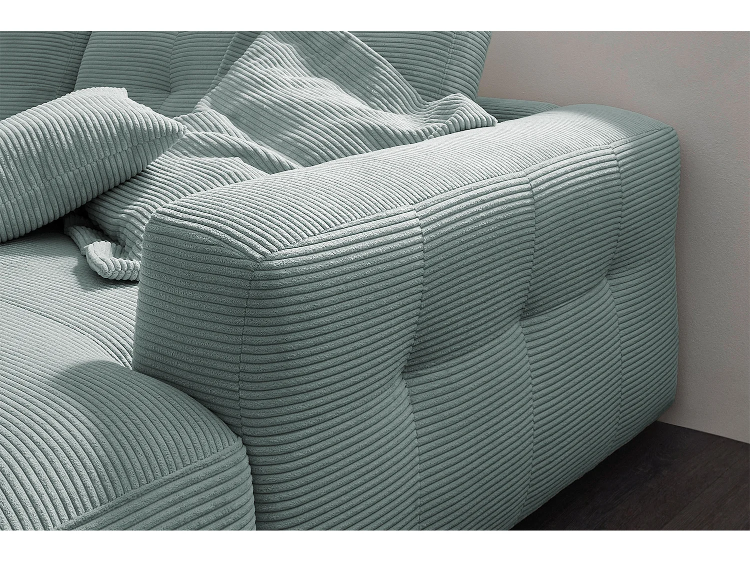 Ecksofa - Hellblau Cord - MIKA